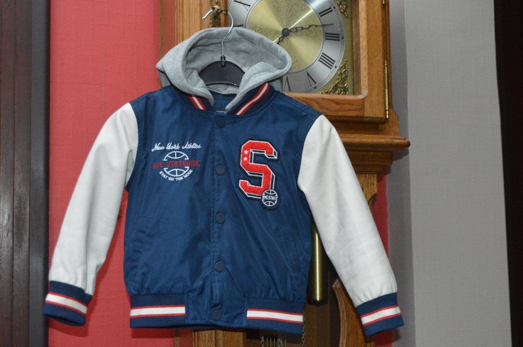 Jas „C&A” jas in campusstijl T104 of 3/4A marineblauw!, C&A, Ophalen of Verzenden, Zo goed als nieuw, Jongen