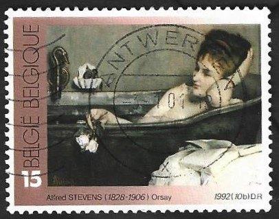 1 Postzegel 1992 Belgische kunstwerken in buitenland, Ophalen of Verzenden, Gestempeld, Gestempeld, Kunst
