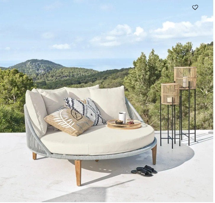 Maisons du Monde VERA CRUZ dubbel ligbed / daybed Ø151 cm, Ophalen, Gebruikt, Aluminium