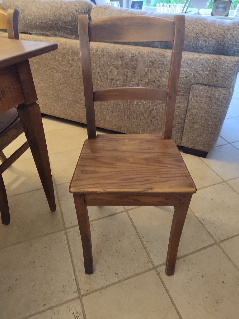 chaises de herve + table, Maison & Meubles, Brun, Enlèvement, Herve, Bois
