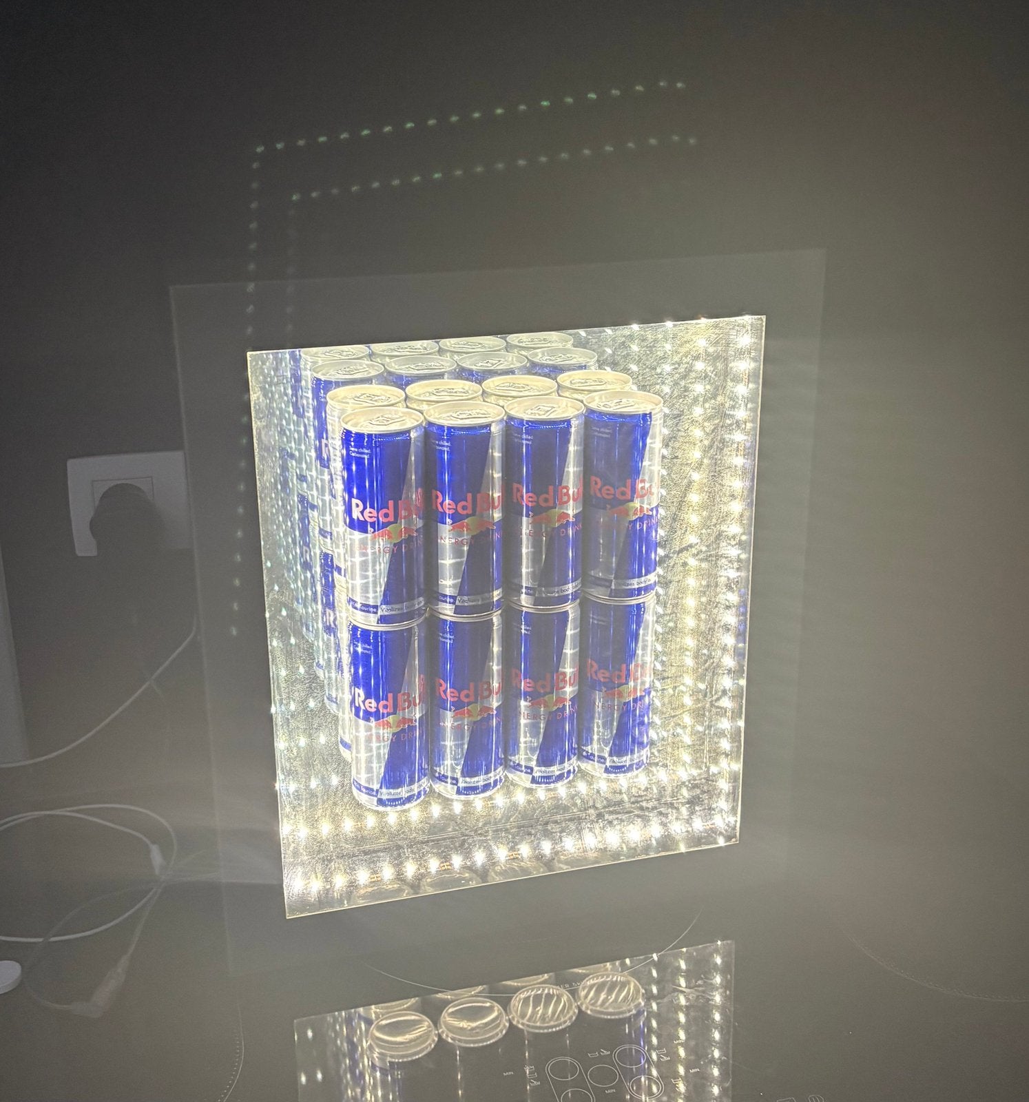 Zeldzame Red Bull LED Wandbord / 3D "Houdini" Spiegel, Ophalen of Verzenden, Gebruikt