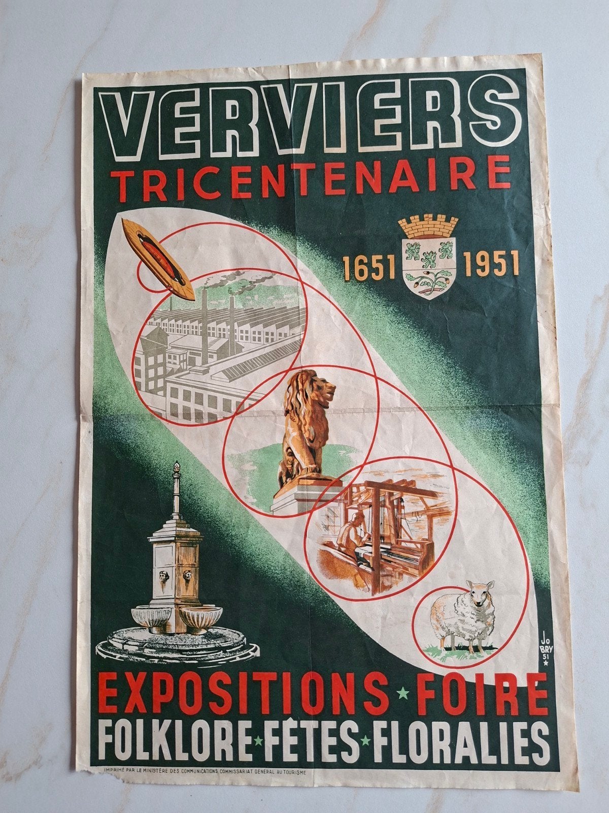 Vintage poster voor de driehonderdste verjaardag van Vervier