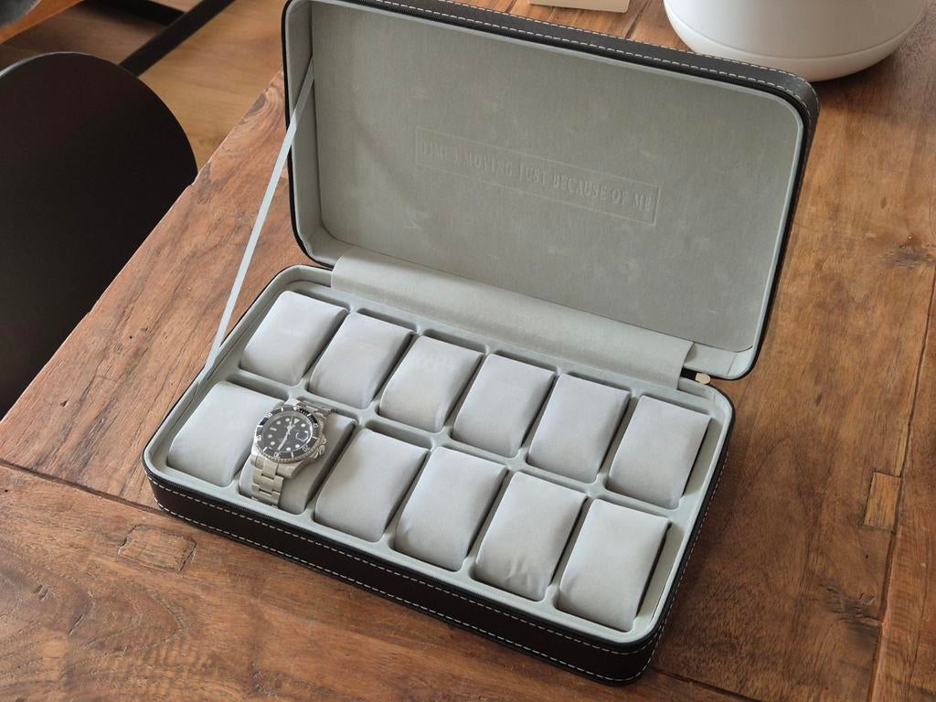 Luxe lederlook horloge opbergbox 12 stuks, Handtassen en Accessoires, Ophalen