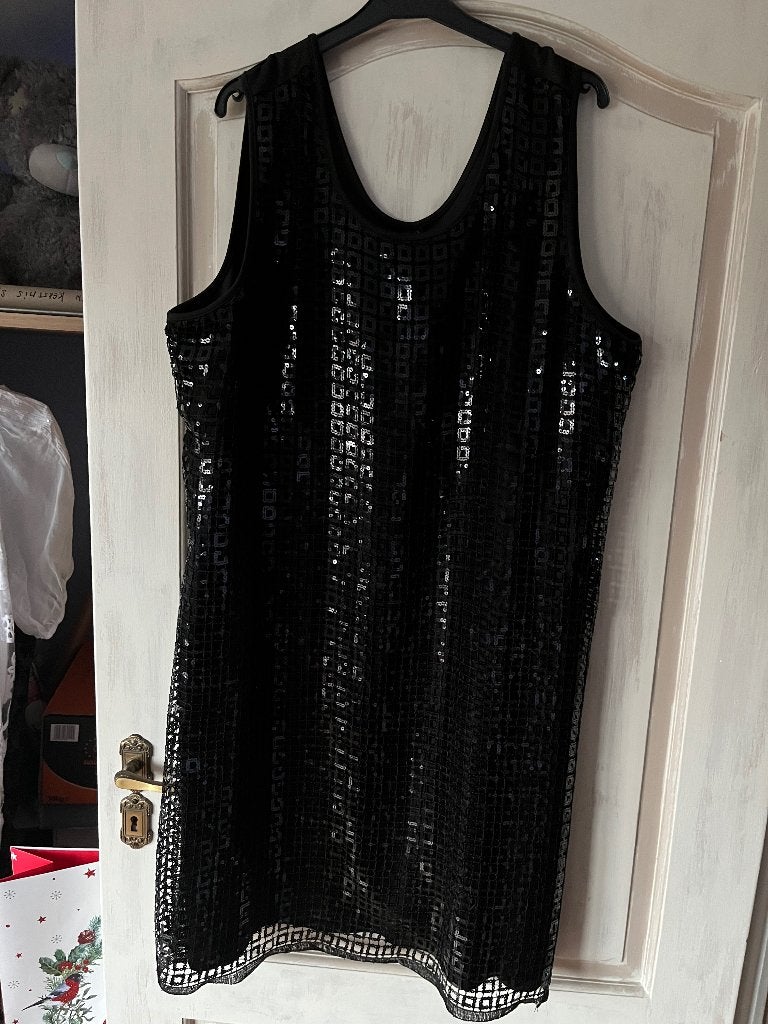 Zwart kleedje met glitter, Kleding | Dames, Ophalen of Verzenden, Zo goed als nieuw, Paprika, Jurk