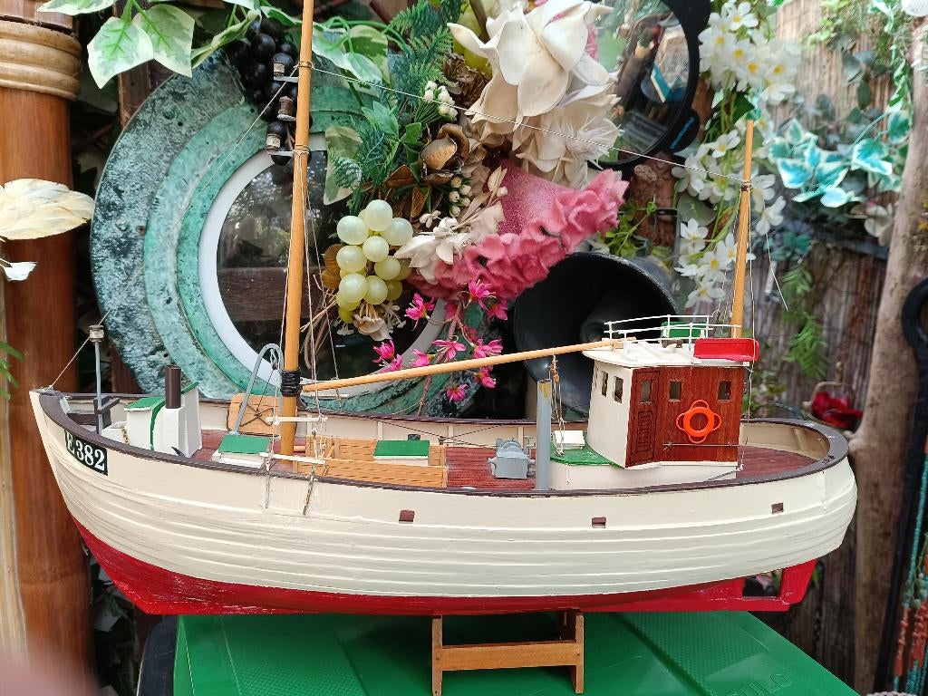Houten decoratie vissersboot te koop., Ophalen, Gebruikt