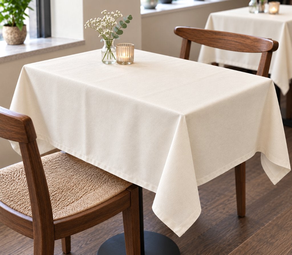 Nieuwe tafellaken hotelkwaliteit – 140 x 100 cm, Huis en Inrichting, Ophalen, Nieuw, Katoen, Beige