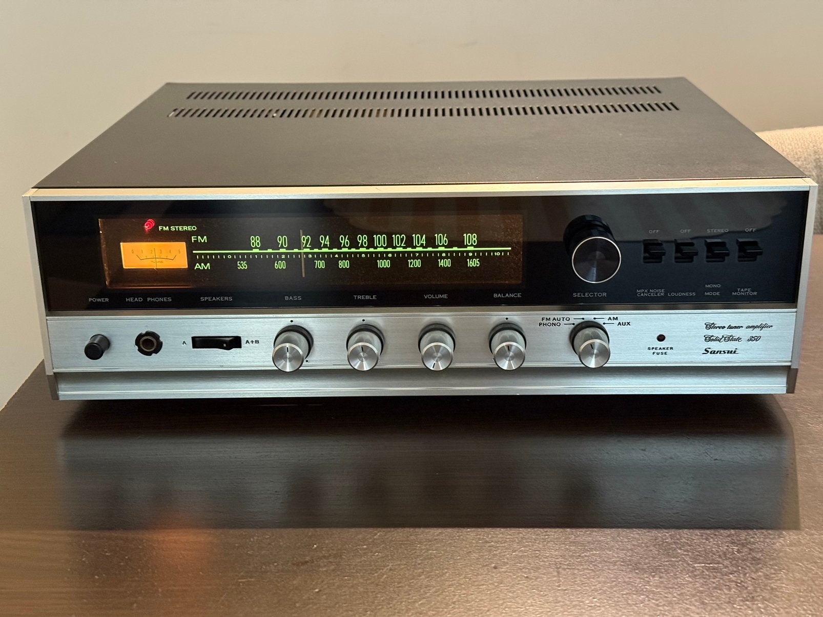 SANSUI 350 Solid State Stereo Receiver (1968), TV, Hi-fi & Vidéo, Chaîne Hi-fi, Comme neuf, Enlèvement ou Envoi
