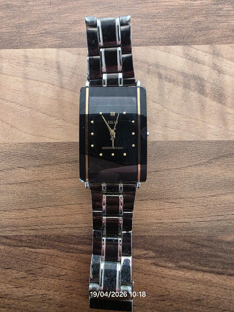 ECLIPSE SOLAR, Handtassen en Accessoires, Horloges | Antiek, Polshorloge, Overige merken, Staal, 1960 of later, Met bandje, Ophalen of Verzenden