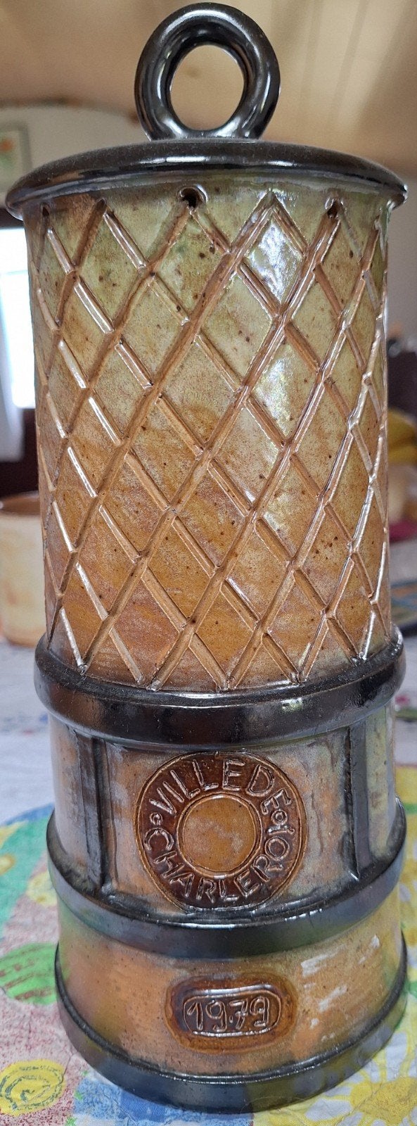 Reproduction d'un ancienne lampe de mineur., Antiquités & Art