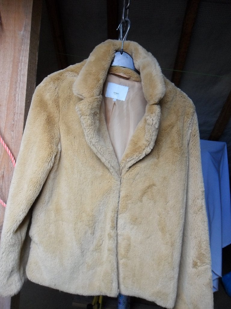 veste femme fausse fourrure beige, Ophalen, Gedragen, Overige maten, Beige