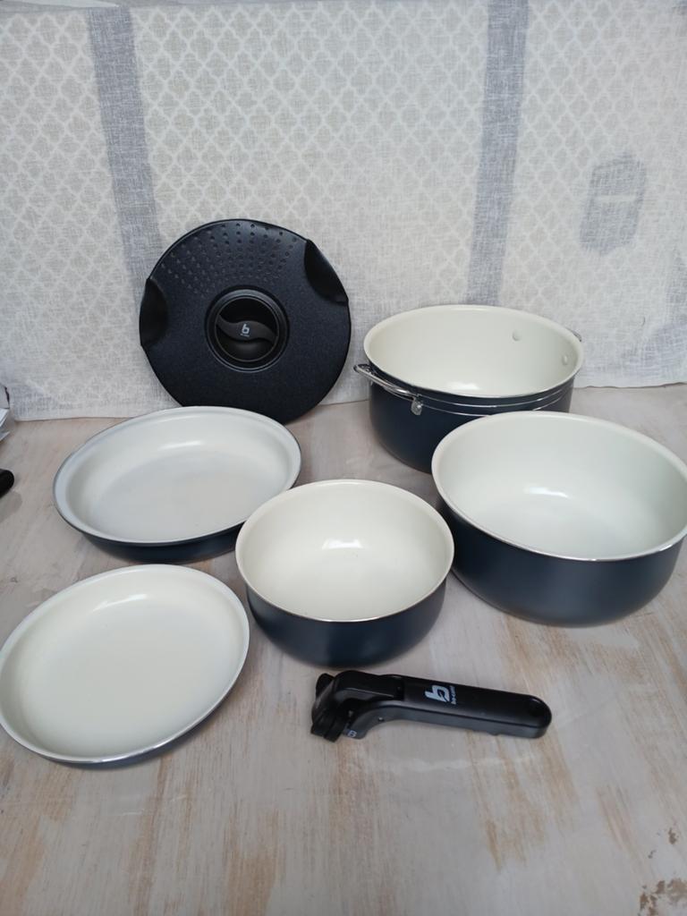 7dlg pannenset ceramic bocamp, Caravans en Kamperen, Kampeeraccessoires, Ophalen of Verzenden