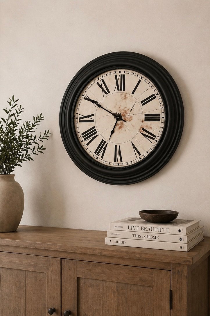 Grote Vintage Wandklok – Ø 70 cm, Ophalen, Wandklok, Vintage, Zo goed als nieuw