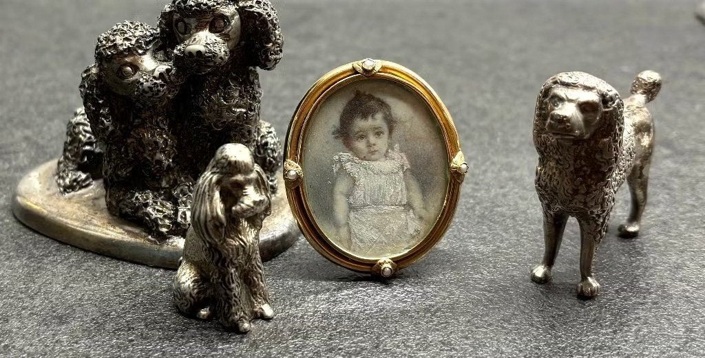 Foto lijst antiek 14k goud portret miniatuur medaillon dames, Ophalen of Verzenden, Goud, Hanger, Met edelsteen