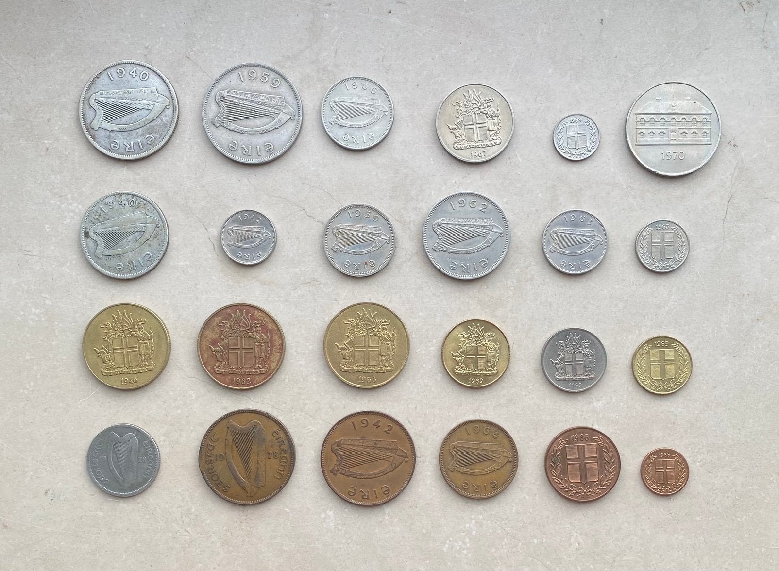 Lot pièces de monnaie anciennes Irlande (Argent) & Islande, Timbres & Monnaies, Monnaies | Europe | Monnaies euro, Enlèvement ou Envoi
