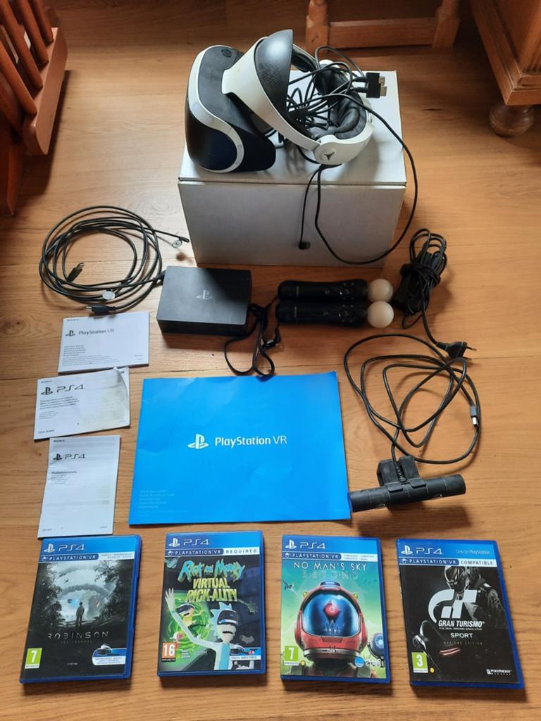 Psvr1 V2 met move controllers, camera en games, Games en Spelcomputers, Virtual Reality, Gebruikt, Sony PlayStation, VR-bril, Ophalen
