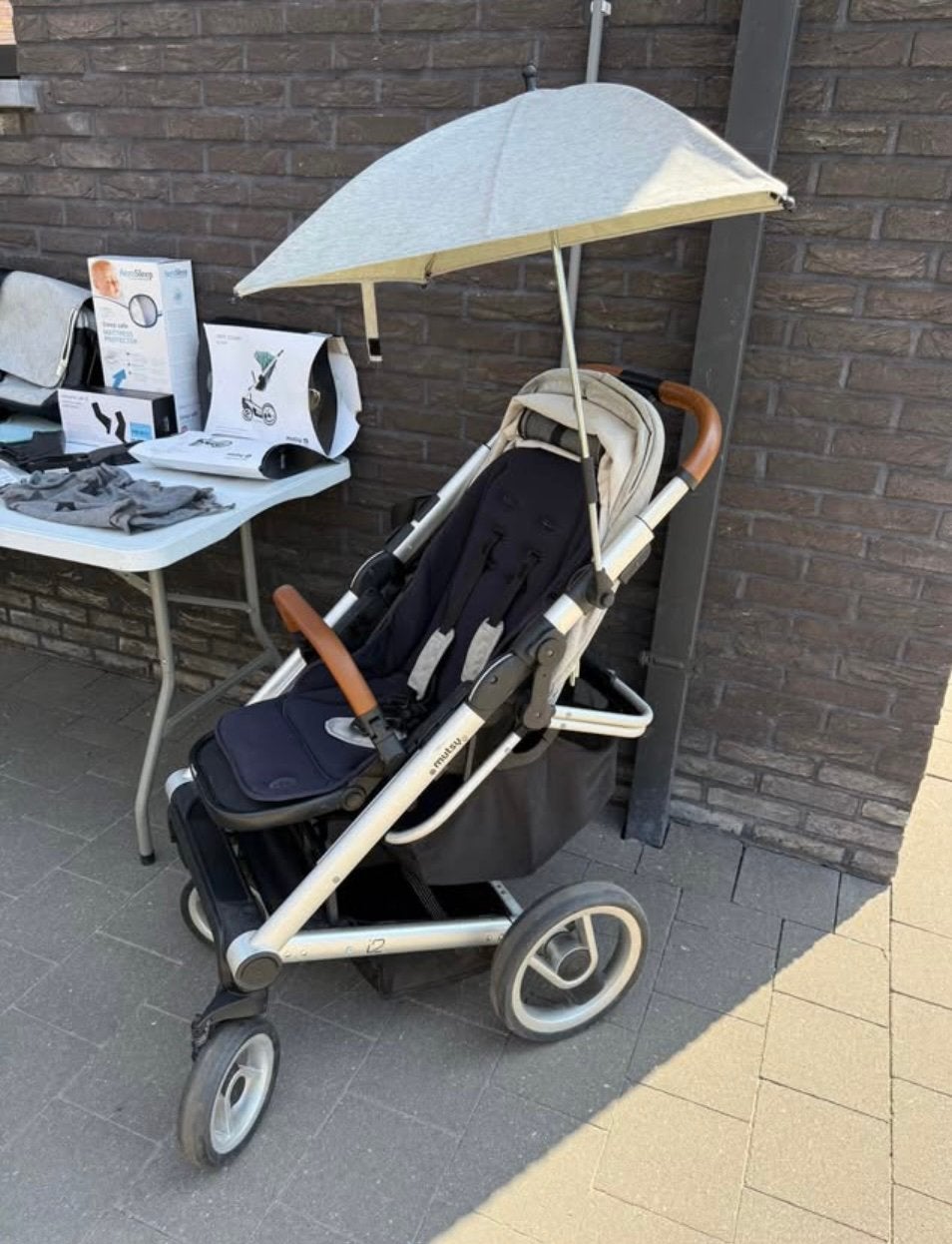Complete set buggy + draagmand mutsy i2 pure fog, Kinderen en Baby's, Ophalen, Zo goed als nieuw, Regenhoes