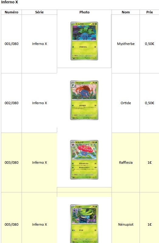 Cartes Pokémon Inferno X (japonaises), Enlèvement, Comme neuf, Plusieurs cartes