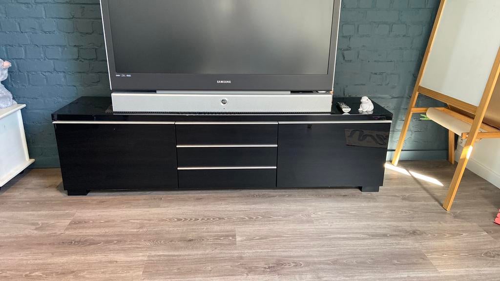 Tv meubel glanzend zwart ikea, Ophalen, Gebruikt