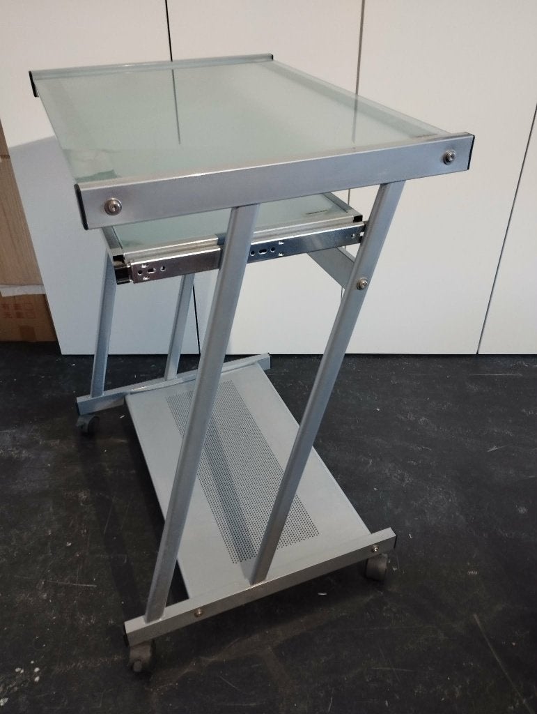 Bureau, 63 cm, Avec roues, Bureau d'ordinateur, Métal