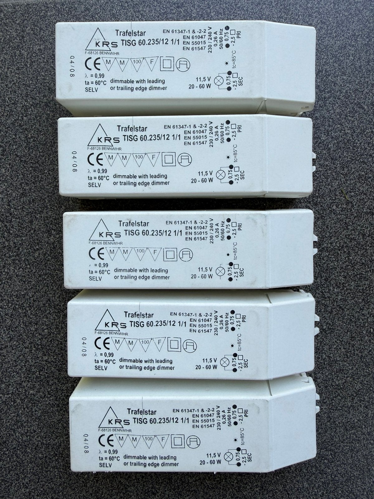 Elektronische halogeen transfo 12V 20 - 60W dimbaar, Enlèvement ou Envoi, Comme neuf, Halogène, Dimmable