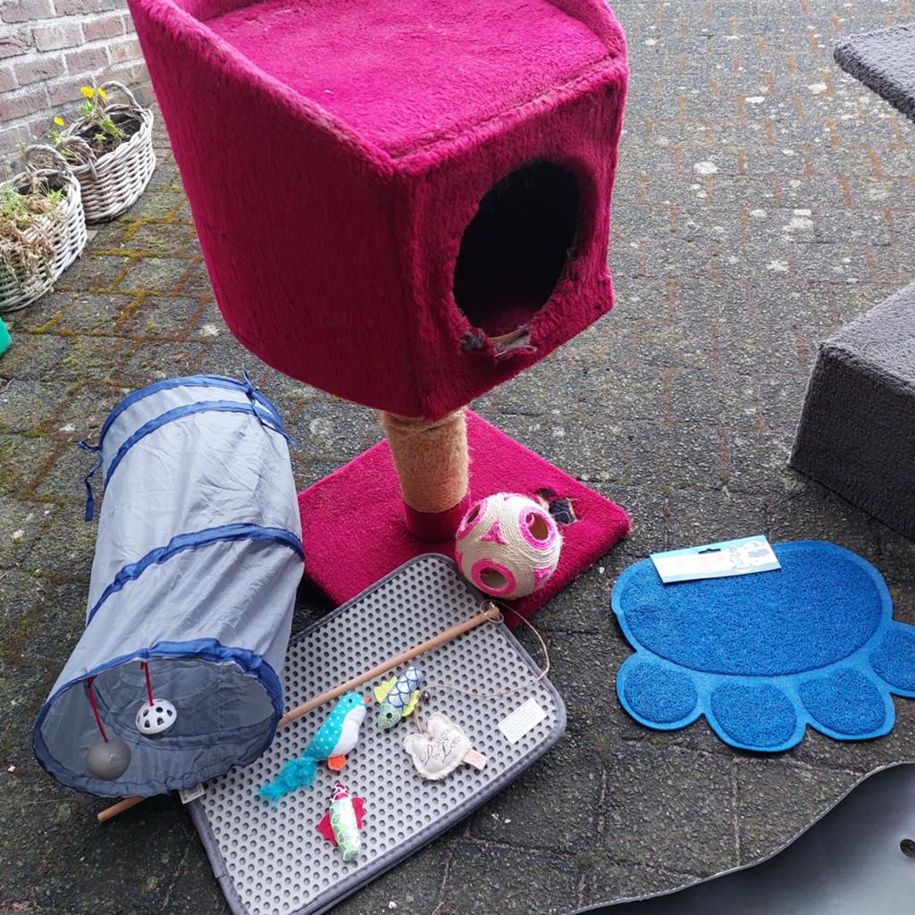 Kattenkrabpaal 3 stuks en speeltjes, Enlèvement