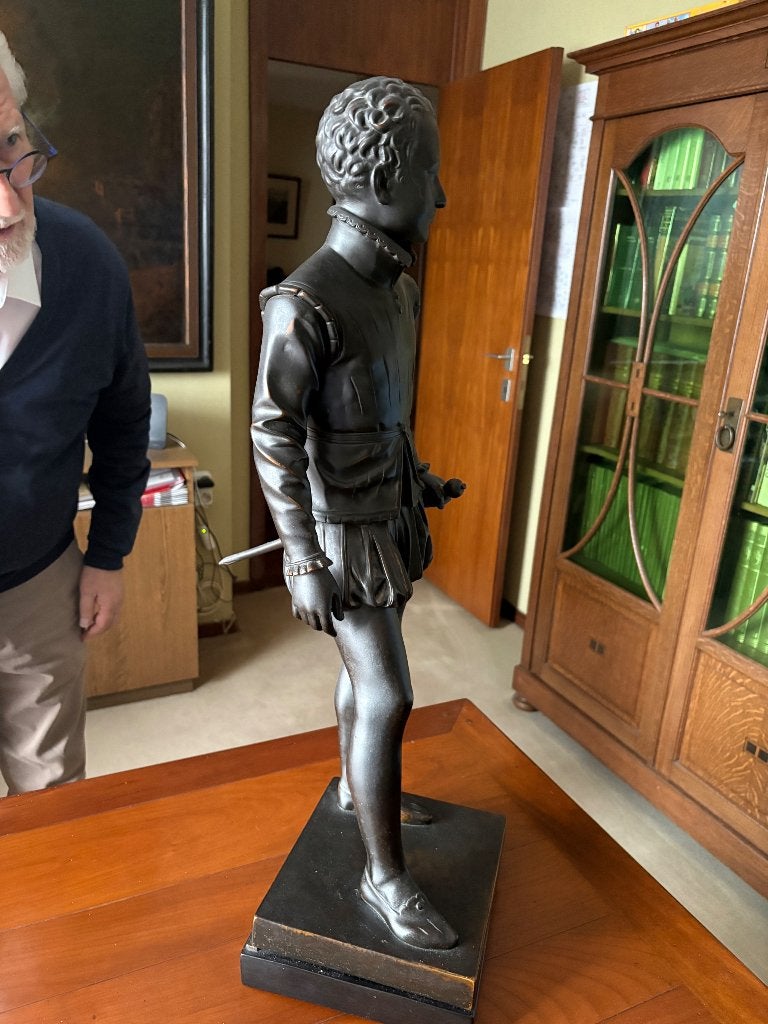 Bronzen beeld, Ophalen, Portret of Personen, Overige technieken, Metaal