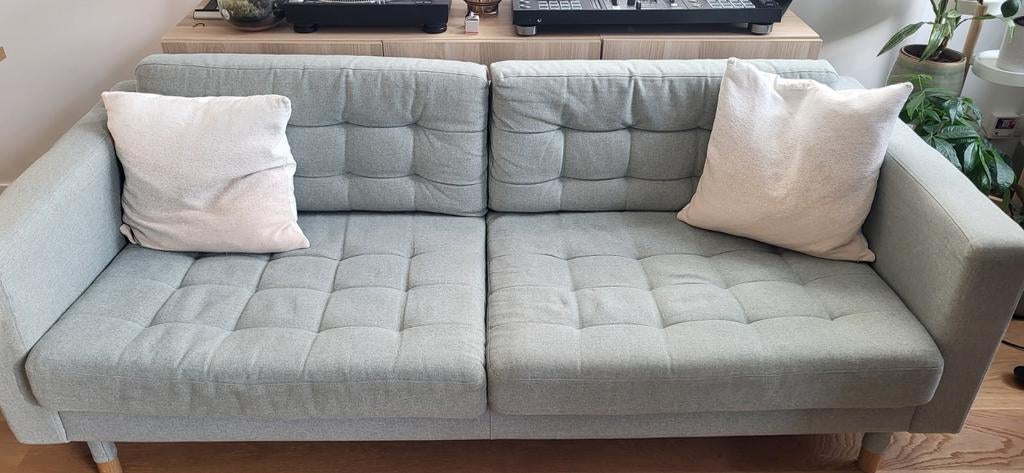 Canapé 3 places avec pouf vert mint, Enlèvement, Une personne