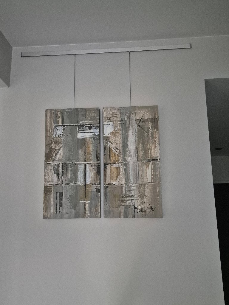 Handgeschilderd modern abstract tweeluik 2x 30/60, Antiek en Kunst, Kunst | Schilderijen | Modern, Ophalen, Abstract, Acrylverf