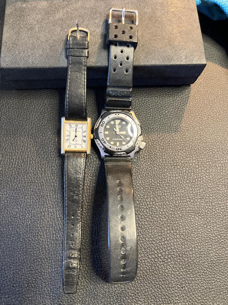 2 vintage horloges, Montre-bracelet, Seiko, Enlèvement, Utilisé