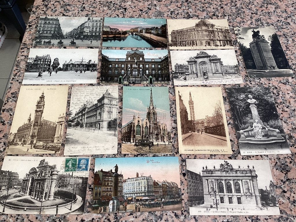 Lot 15 cartes postales anciennes LILLE, Collections, Enlèvement ou Envoi, 1920 à 1940, Affranchie, France
