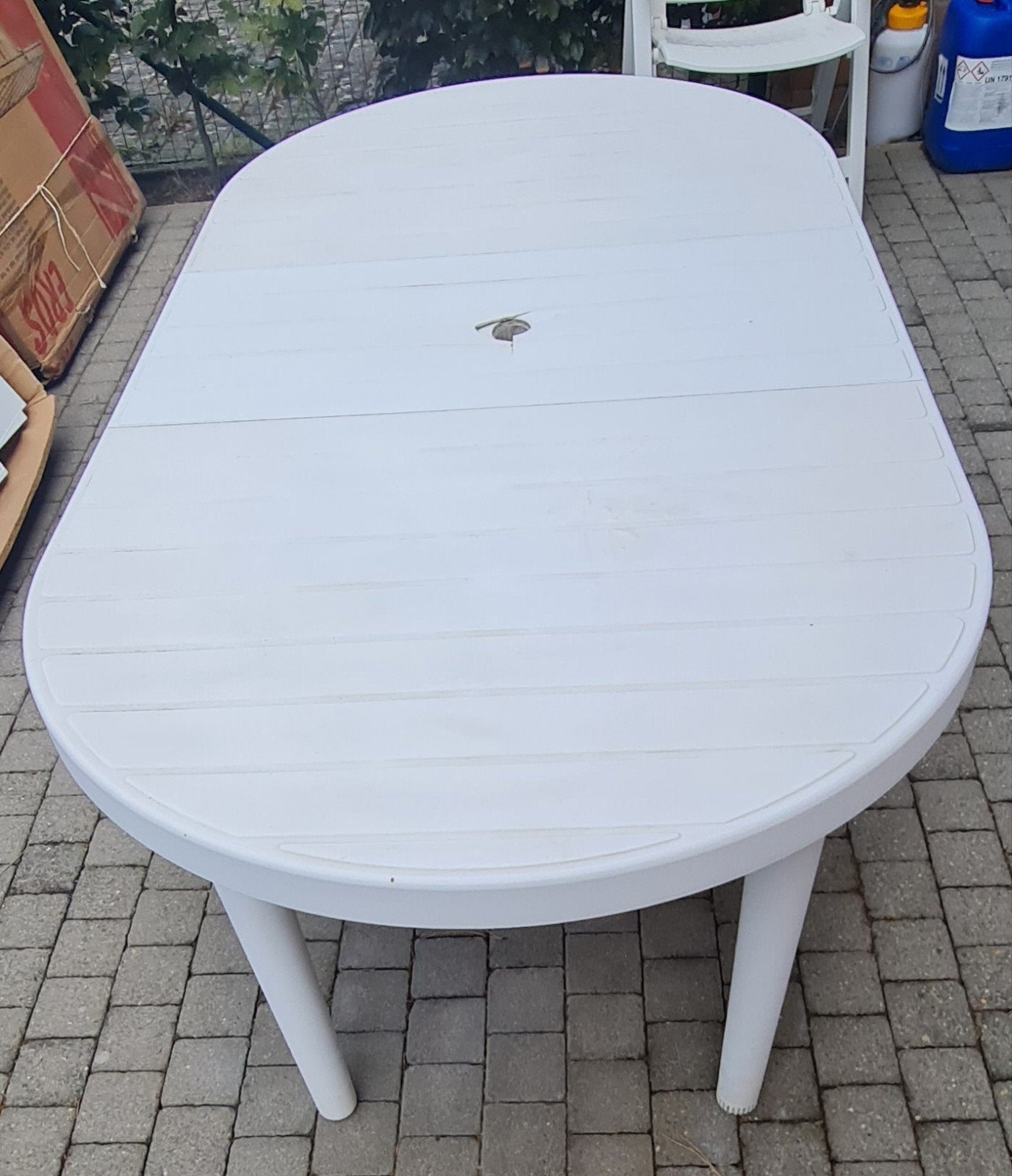 Table de terrasse / jardin à donner., Jardin & Terrasse, Enlèvement, Utilisé