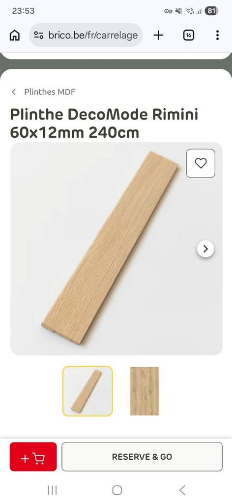 6 plinten 60 mm x 12 mm decomode brico Rimini 240 cm, Ophalen