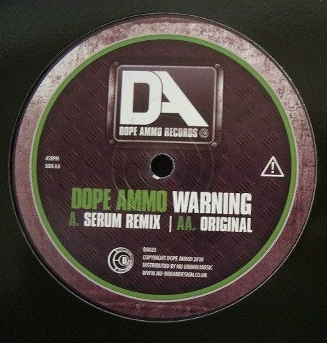 Dope Ammo - Warning, Ophalen of Verzenden, Zo goed als nieuw, 12 inch, House