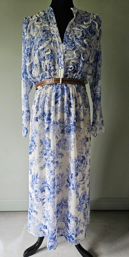ZARA Jurk met bloemenprint en riem (NIEUW), Kleding | Dames, Jurken, Ophalen, Maat 42/44 (L), Nieuw, Zara Basic