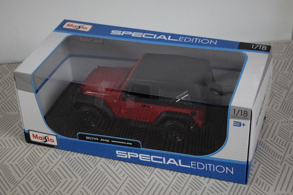 miniature 1:18 neuf maisto 2014 jeep wrangler rouge, Hobby & Loisirs créatifs, Voitures miniatures | 1:18, Enlèvement ou Envoi