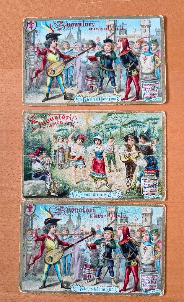 Liebig 3x Vintage – Suonatori Ambulanti / Straatmuzikanten, Verzamelen, Retro, Ophalen of Verzenden