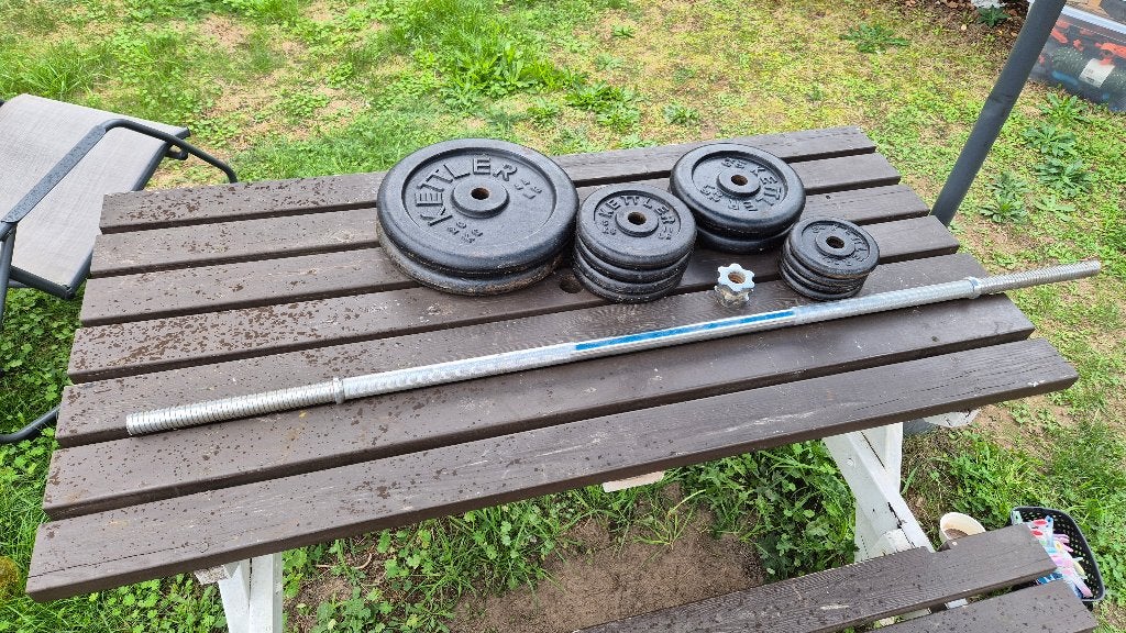 Kettler gietijzeren halterset fitness gewichten, Sport en Fitness, Ophalen, Gebruikt, Halterset