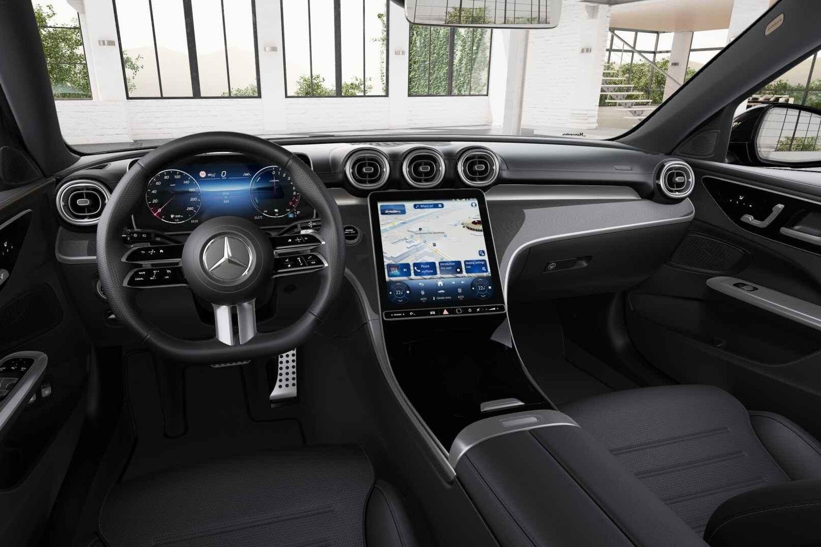 Mercedes-Benz C-Klasse 300 e Break AMG Line | Panoramisch Da, Auto's, Automaat, Dealer onderhouden, Zwart, 4 cilinders