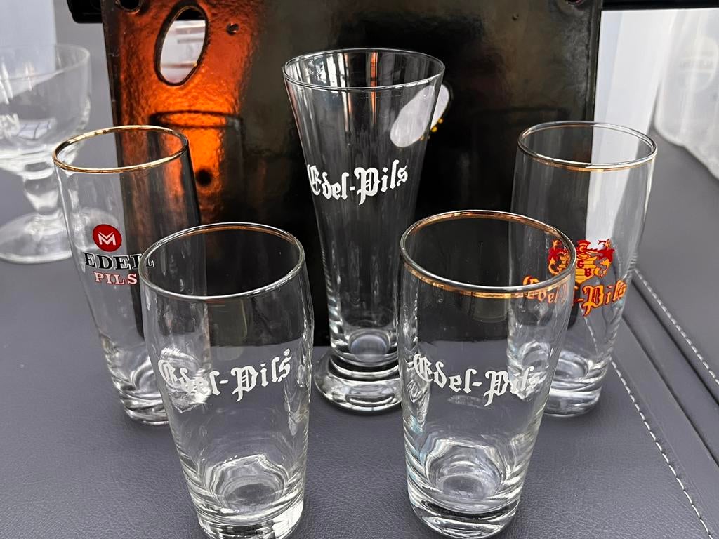 Verschillende bierglazen Edel-Pils, Ophalen, Gebruikt, Bierglas