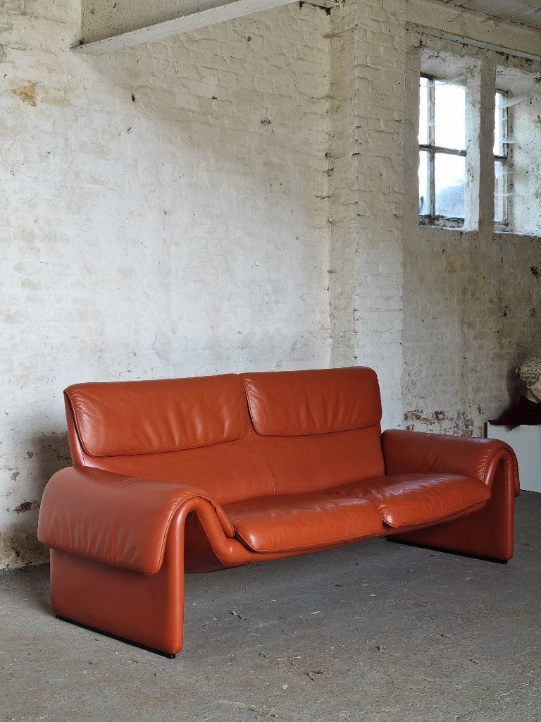 De Sede DS-2011 Vintage Lederen Sofa Jaren ’70, Huis en Inrichting, Ophalen, Gebruikt, Vintage, Design, Retro, Mid-Century, Tweepersoons
