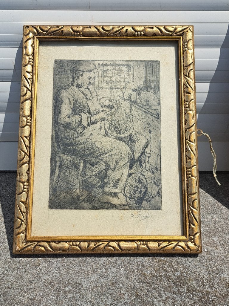 gravure signe kurt peiser, Ophalen of Verzenden, Gravure