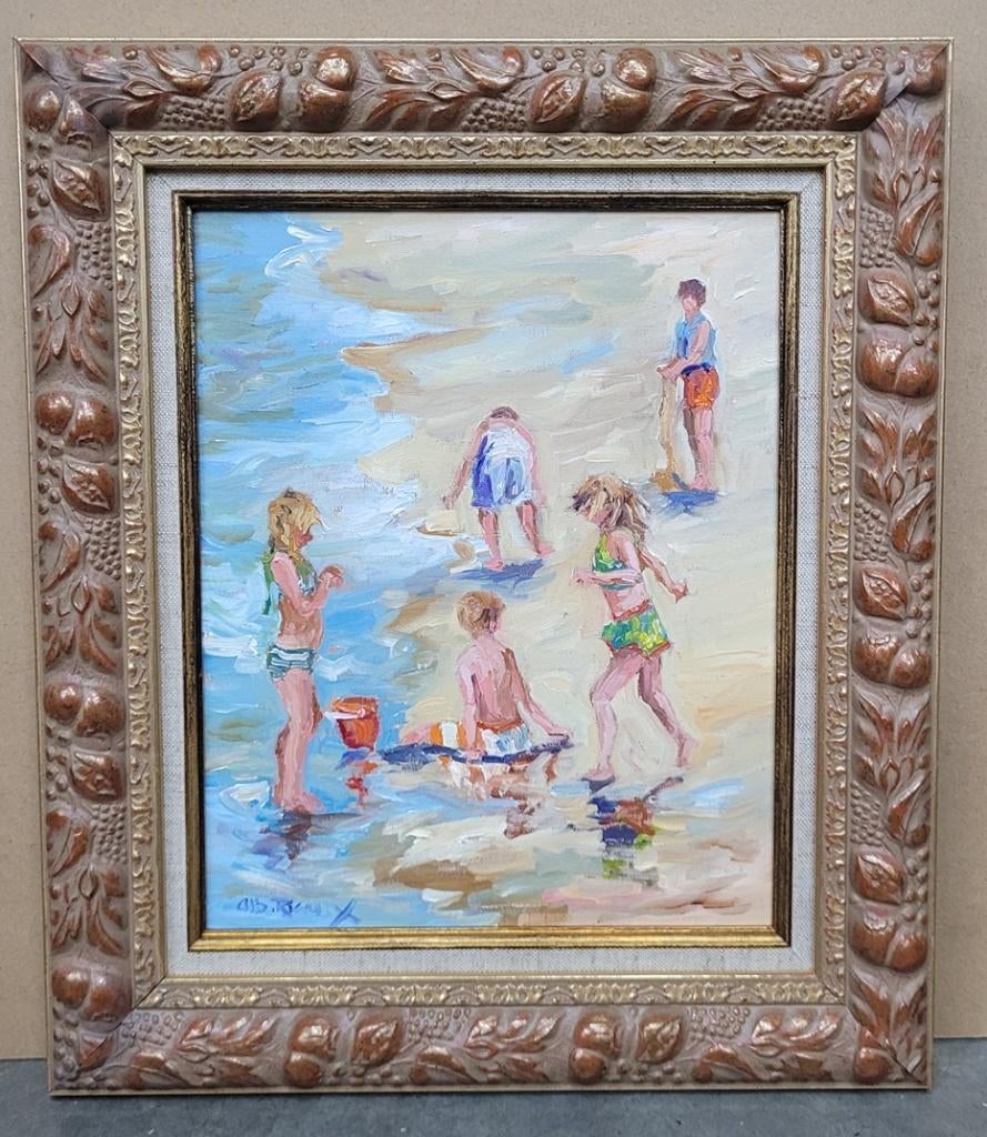 Albert RIGAUX, zee- en strandplezier, Antiquités & Art, Art | Peinture | Classique, Enlèvement ou Envoi