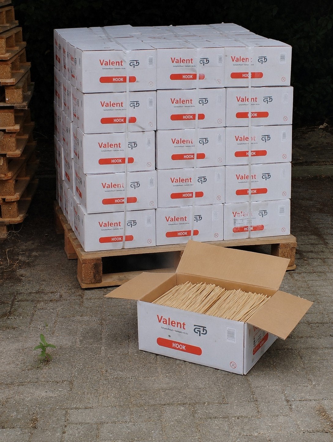 houten paletten en stokjes, Ophalen