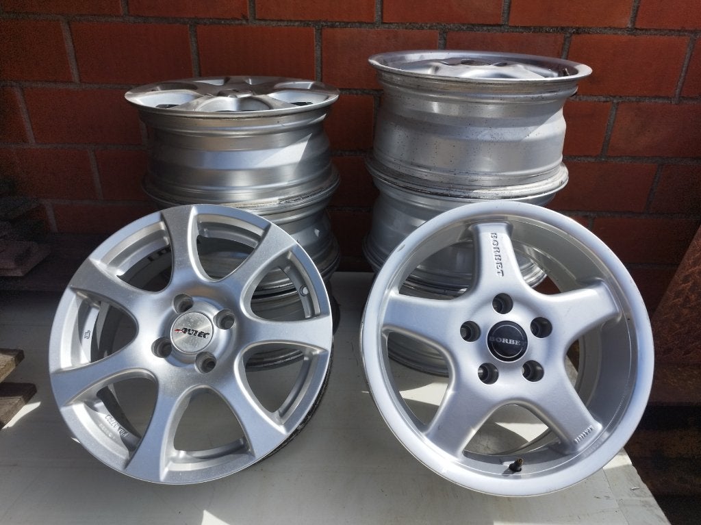 2 sets aluminium Autec en Borbet 15 inch velgen, Auto-onderdelen, Ophalen, Gebruikt, 15 inch, Velg(en)