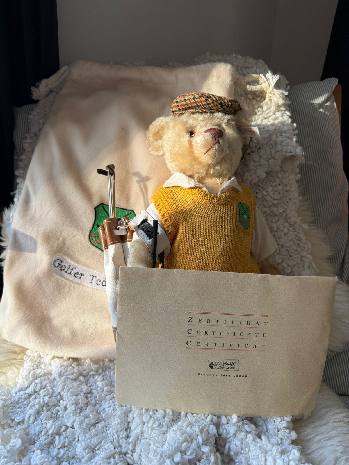 Steiff Golfer Teddy Bear 2001, Ophalen of Verzenden