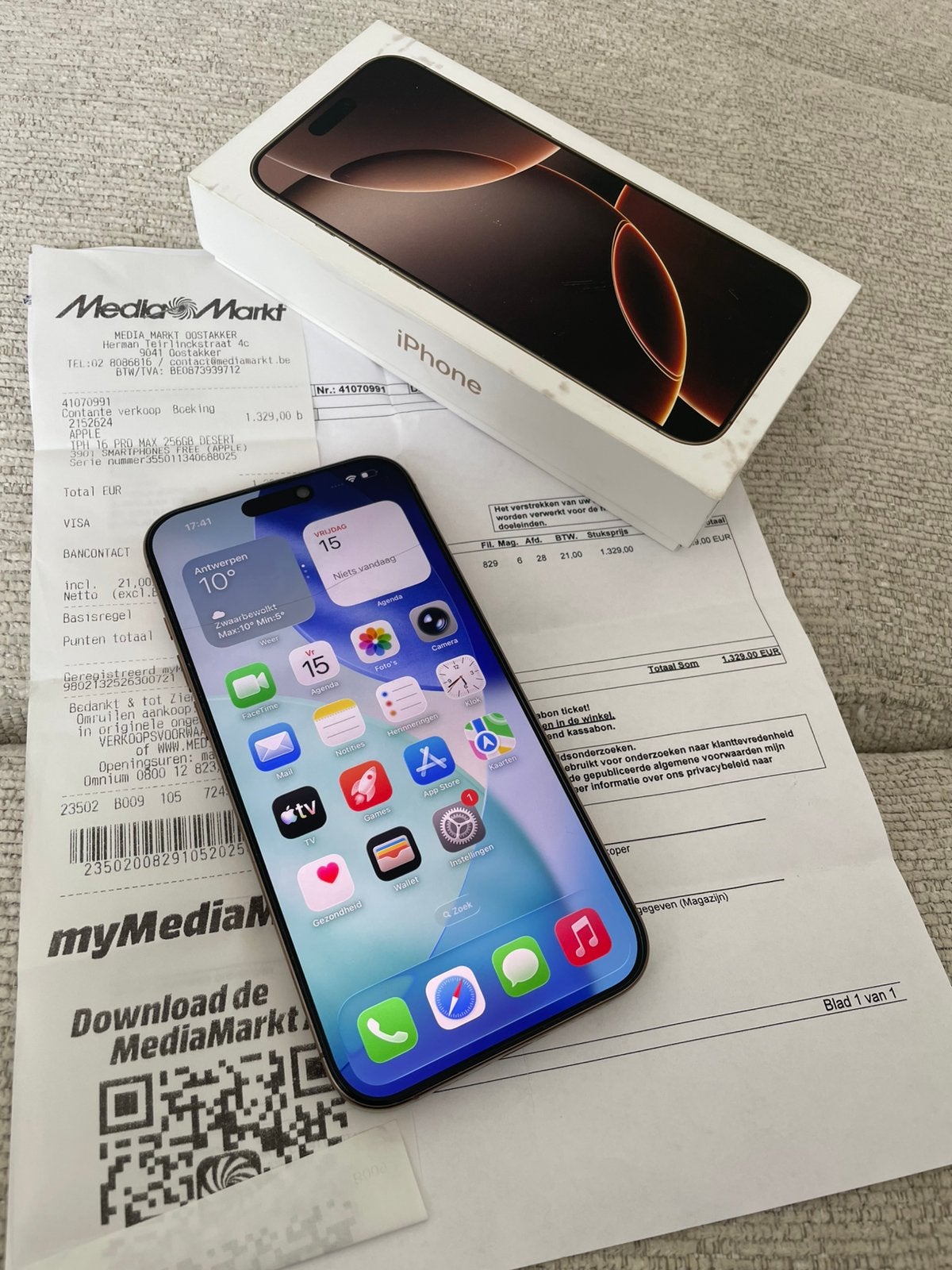 iPhone 16 pro Max (256gb) Factuur Media Markt : 03/2027, Telecommunicatie, Mobiele telefoons | Apple iPhone, Ophalen of Verzenden