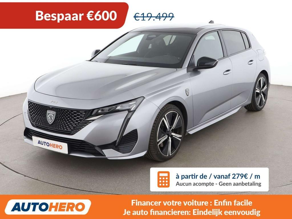 Peugeot 308 1.6 Hybrid GT (bj 2022, automaat), Gebruikt, Alcantara, 31 g/km, 5 deurs