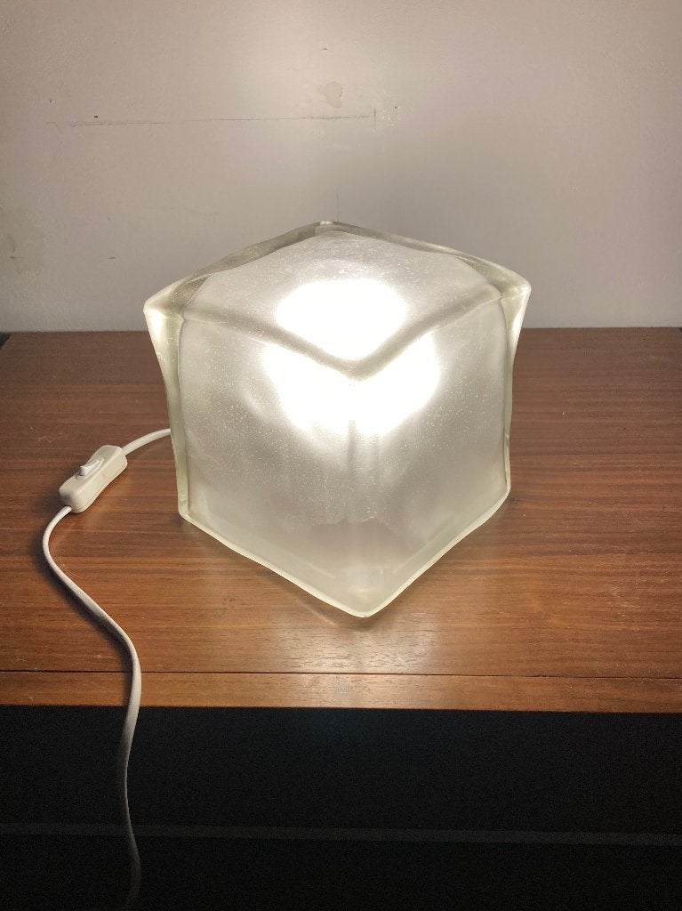 Set van 2 vintage Ikea Iviken 'Ice Cube' tafellampen 1990's, Overige typen, Gebruikt, Vintage, Met kap