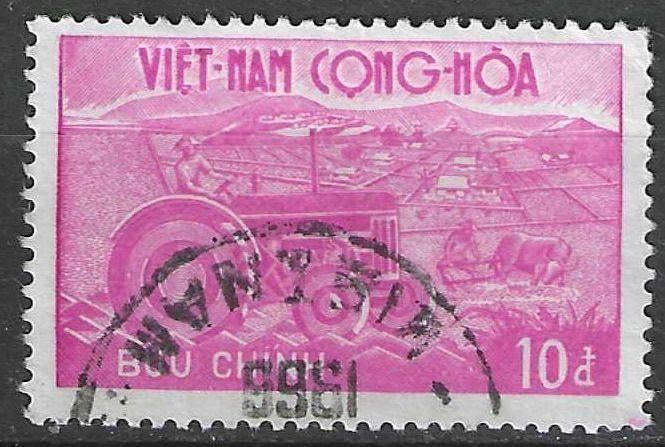 Zuid-Vietnam 1960 - Yvert 156 - Landbouwtractor - 10 pi (ST), Verzenden, Gestempeld