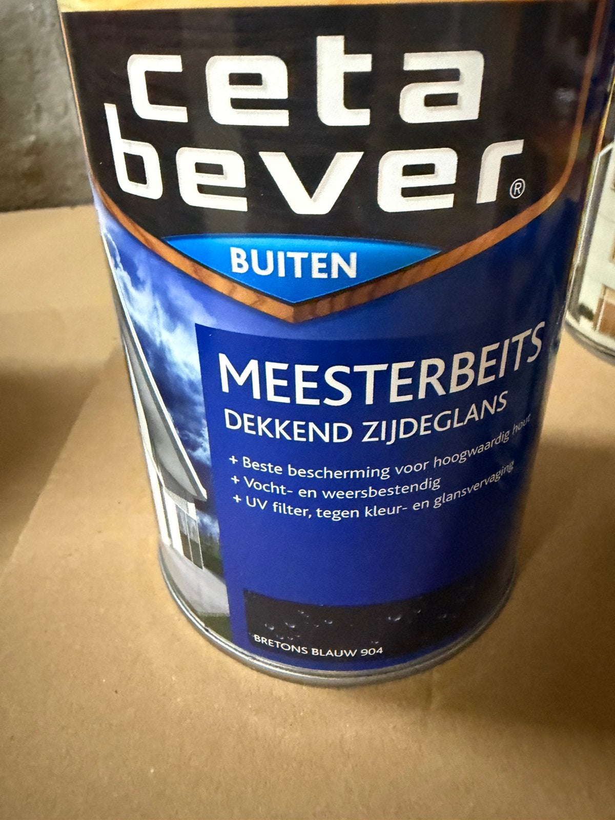 Cetabever dekkende beits Bretons blauw 0,75l en 1,25liter, Bricolage & Construction, Peinture, Vernis & Laque, Enlèvement ou Envoi